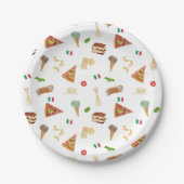 Italian Food Pizza Pasta Tiramisu Pattern Pappteller (Vorderseite)
