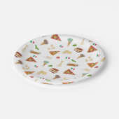 Italian Food Pizza Pasta Tiramisu Pattern Pappteller (Schrägansicht)