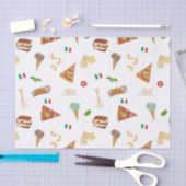 Italian Food Pizza Pasta Tiramisu Pattern Seidenpapier (Handwerk)