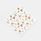 Italian Food Pizza Pasta Tiramisu Pattern Serviette (Ecke)