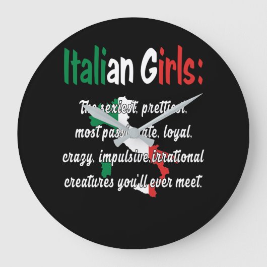 ITALIAN GIRLS FUNNY GROßE WANDUHR (Vorderseite)