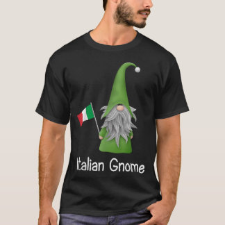 Italian Gnome Holding The Flag Of Italy T-Shirt