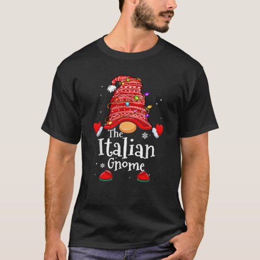 Italian Gnome Xmas Family Matching Funny Christmas T-Shirt (Vorderseite)