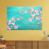 Italian Green Landscape with Soft Cherry Blossoms Leinwanddruck (Insitu (Wohnzimmer))