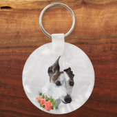 Italian Greyhound and Flowers Schlüsselanhänger (Rückseite)
