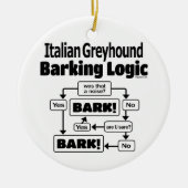 Italian Greyhound Barking Logic Keramik Ornament (Vorne)