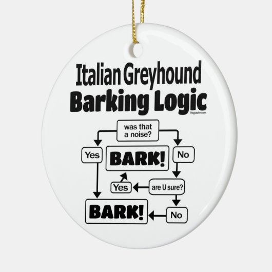 Italian Greyhound Barking Logic Keramik Ornament (Links)