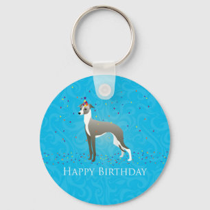 Italian Greyhound Birthday Design Schlüsselanhänger