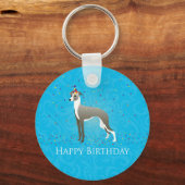 Italian Greyhound Birthday Design Schlüsselanhänger (Vorderseite)
