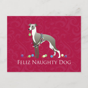 Italian Greyhound Christmas Design Feiertagspostkarte