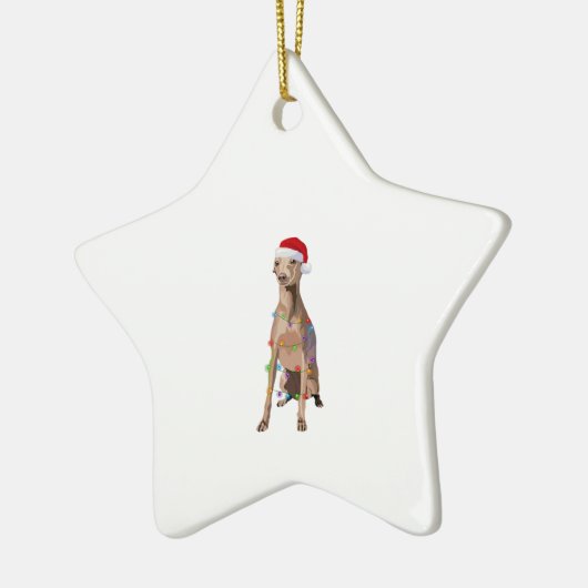 Italian Greyhound Christmas Lights Xmas Dog Lover Keramik Ornament (Links)