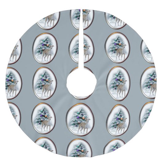 Italian Greyhound Christmas Polyester Weihnachtsbaumdecke (Vorderseite)