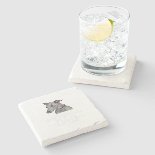 Italian Greyhound Dad Dog Lover Fars Day Gift Steinuntersetzer (Seitenansicht)