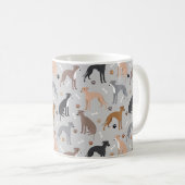 Italian Greyhound Dog Bones and Paws Coffee Mug Kaffeetasse (VorderseiteRechts)