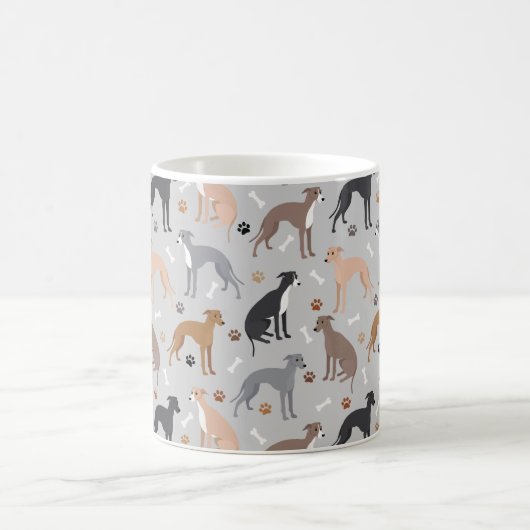 Italian Greyhound Dog Bones and Paws Coffee Mug Kaffeetasse (Mittel)