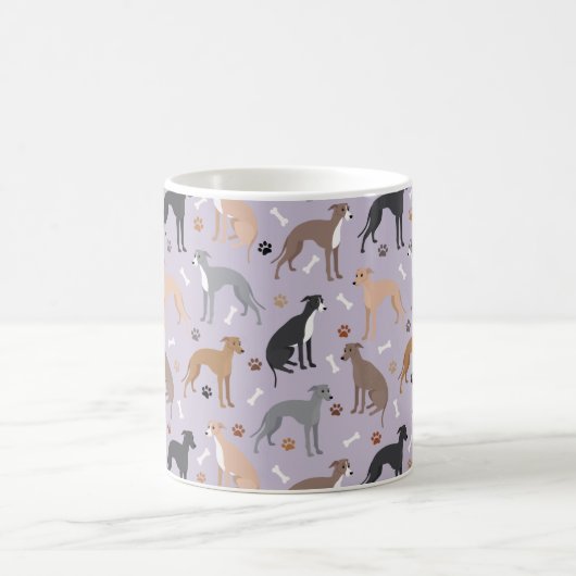 Italian Greyhound Dog Bones and Paws Kaffeetasse (Mittel)