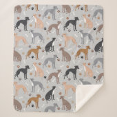 Italian Greyhound Dog Bones and Paws Sherpa Blanke Sherpadecke (Vorderseite)