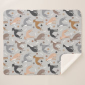Italian Greyhound Dog Bones and Paws Sherpa Blanke Sherpadecke (Vorderseite (Horizontal))