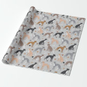 Italian Greyhound Dog Bones and Paws Wrapping Pape Geschenkpapier (Ungerollt)