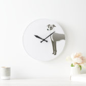 Italian Greyhound Dog Breed Illustration Silhouett Große Wanduhr (Zuhause)
