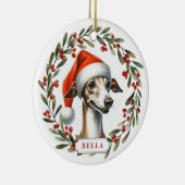 Italian Greyhound Dog Ceramic Circle Ornament (Rechts)