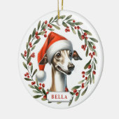 Italian Greyhound Dog Ceramic Circle Ornament (Links)