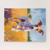 Italian Greyhound Dog Painting Pet Puzzle (Horizontal)