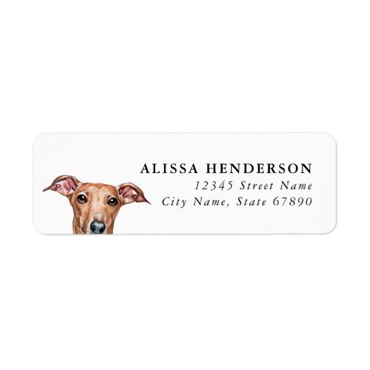 Italian Greyhound Dog Return Address Labels (Vorne)