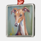 Italian Greyhound | Dog Watercolor Painting Ornament Aus Metall (Links)