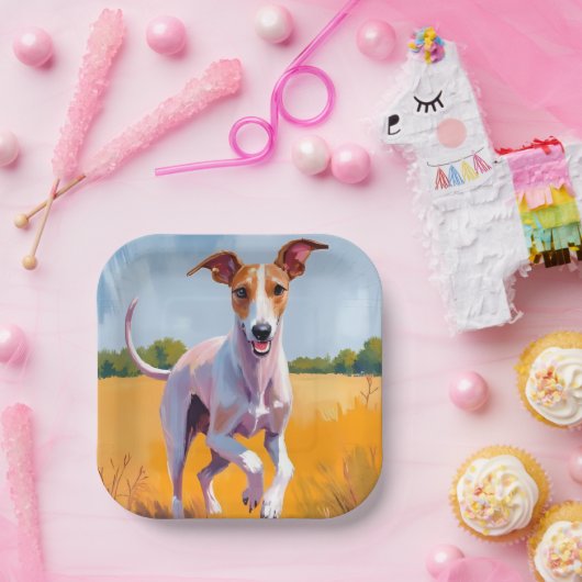 Italian Greyhound | Dog Watercolor Painting Pappteller (Party)