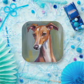 Italian Greyhound | Dog Watercolor Painting Pappteller (Party)
