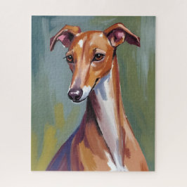 Italian Greyhound Dog Watercolor Pet Painting Puzzle