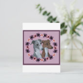 ITALIAN GREYHOUND DUO POSTKARTE (Stehend Vorderseite)