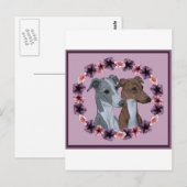 ITALIAN GREYHOUND DUO POSTKARTE (Vorne/Hinten)