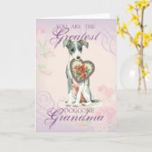 Italian Greyhound Heart Grandma Karte (Gelbe Blume)