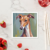 Italian Greyhound | Hunde-Aquarellmalerei Serviette (Beispiel)
