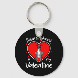 Italian Greyhound ist mein Valentinsherz-Hund Schlüsselanhänger