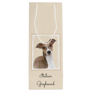 Italian Greyhound Painting - Cute Original Dog Art Geschenktüte Für Weinflaschen
