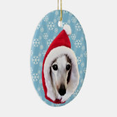 Italian Greyhound Santa Keramik Ornament (Rechts)