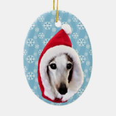 Italian Greyhound Santa Keramik Ornament (Hinten)
