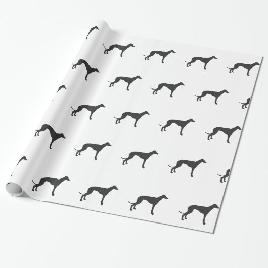 Italian Greyhound silhouette in black Geschenkpapier (Ungerollt)