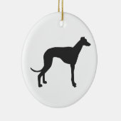 Italian Greyhound silhouette in black Keramik Ornament (Rechts)