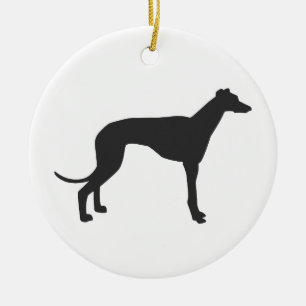 Italian Greyhound silhouette in black Keramik Ornament
