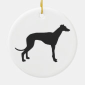 Italian Greyhound silhouette in black Keramik Ornament (Hinten)