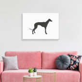 Italian Greyhound silhouette in black Leinwanddruck (Insitu (Wohnzimmer))