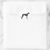 Italian Greyhound silhouette in black Runder Aufkleber (Tasche)