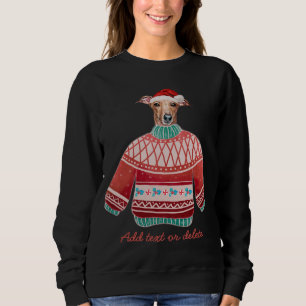 Italian Greyhound Weihnachten Hässlicher Weihnacht Sweatshirt