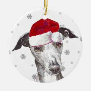 Italian Greyhound - Weihnachtsmannmütze Christmas Keramik Ornament
