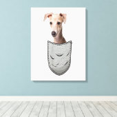 Italian Greyhound Whippet Chest Pocket For Dog Own Leinwanddruck (Insitu (Holzboden))