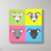 Italian Greyhound Whippet Niedlich Cartoon Pop Art Leinwanddruck (Vorderseite)
